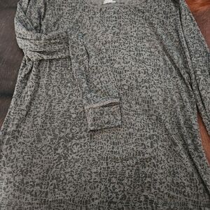 Cuddl Duds Charcoal Animal Print Top